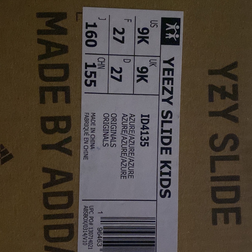 blue yeezy slides